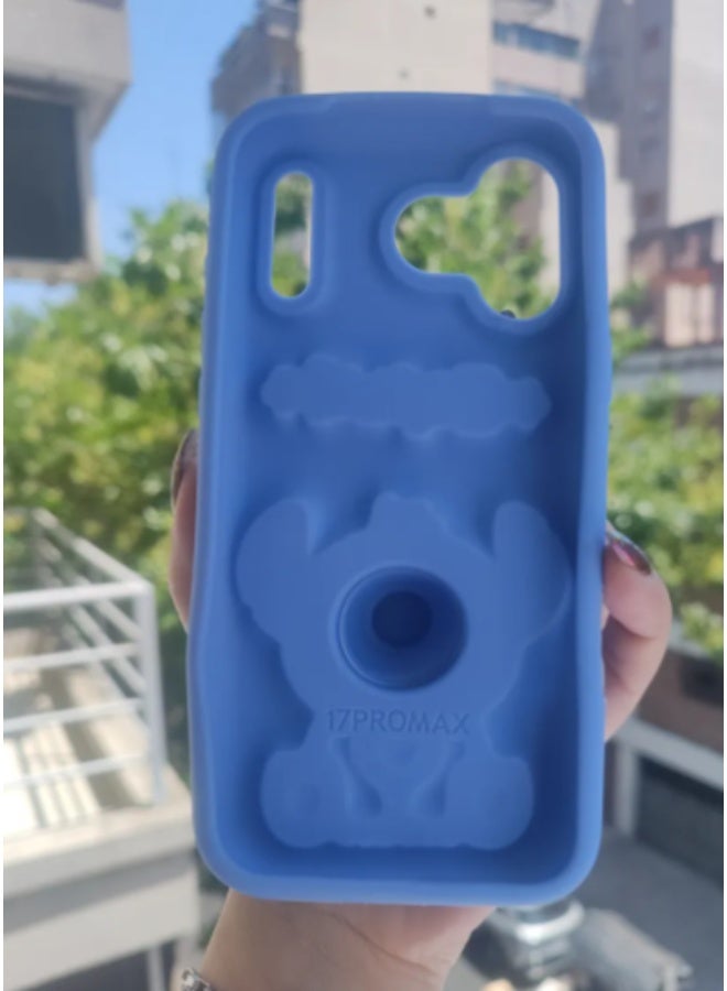 COVERSCART Stitch 3D Silicone Back Cover for Apple iPhone 17 Pro Max Soft Shockproof Protective Case - Blue - Image 3