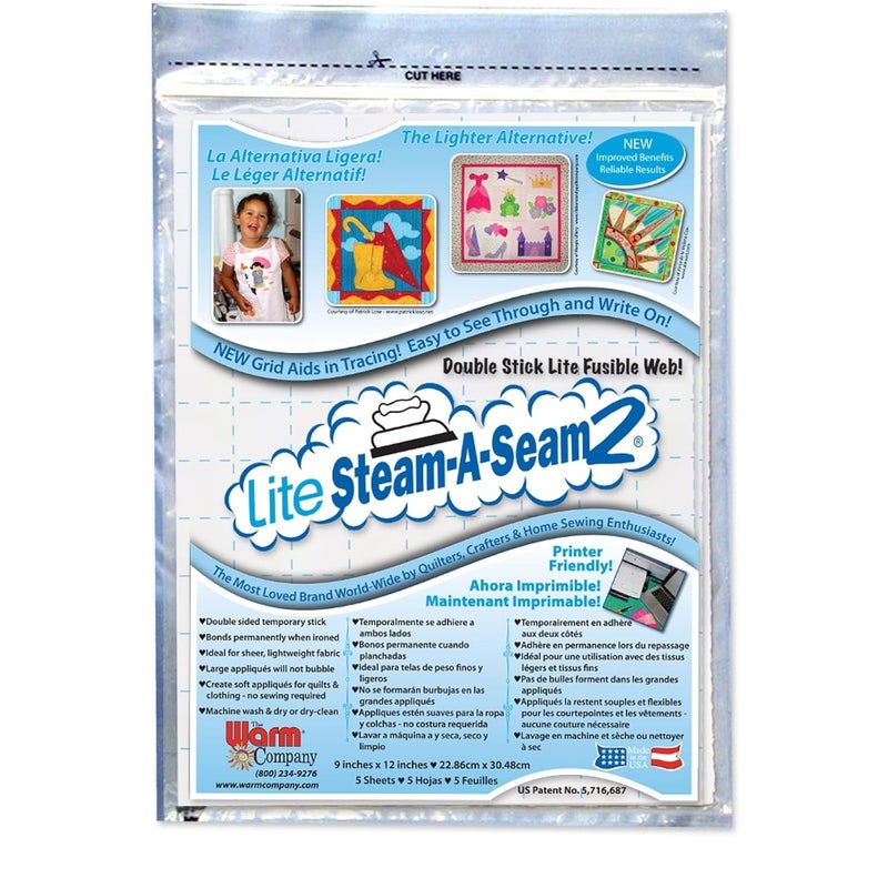 Lite Steam-a-Seam 2, Double Stick Fusible Web, by The Warm Company, ONE Pack