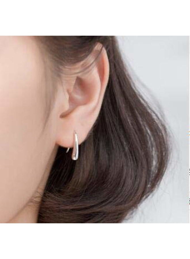 AMBESTEE Women Fashion Teardrop Back Earrings,Small Sterling Sliver Plated Classic Dangle Hoop Earring Thread Drop Earrings, Metal - Image 5