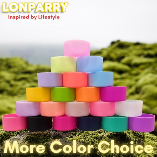 LONPARRY 2-Pack Silicone Boot for Stanley 40 30 oz Quencher Adventure Tumbler, Stanley IceFlow 30 20 oz, Stanley Cup Protector Accessories Anti-Slip Sleeve Clear+Black+Fog+Pink - Image 5