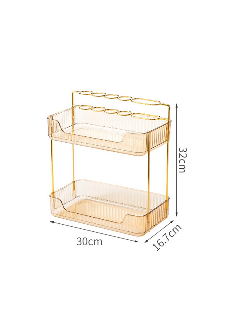 Sharpdo 2 Tier Bathroom Counter Organizer, Skin Care Vanity Countertop Organizer, Makeup Brush Holder Organizer, Perfume Trays for Dresser and Toothbrush Holders for Bathrooms - Image 5