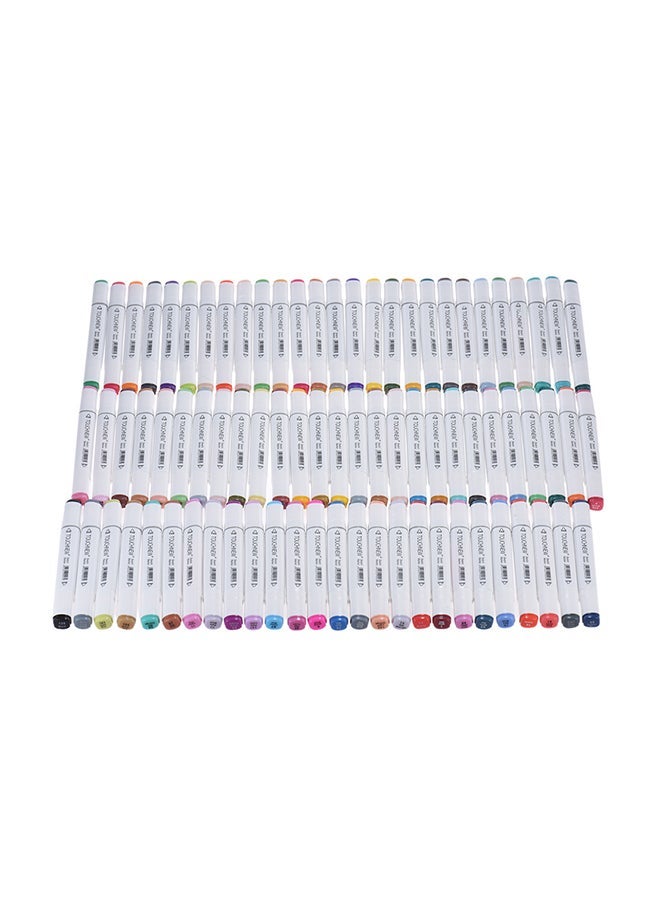 80-Piece Dual Twin Tip Marker Pen Set Multicolour