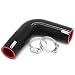 TuoLauthon 90 Degree ID 114inch32mm Silicone Coupler Hose Leg Length 4inch102mm Black 4Ply Reinforced Wall Thickness 5mm for TurboIntercoolerIntakeExhaust Pipe with 2PCS Clamps - Image 2