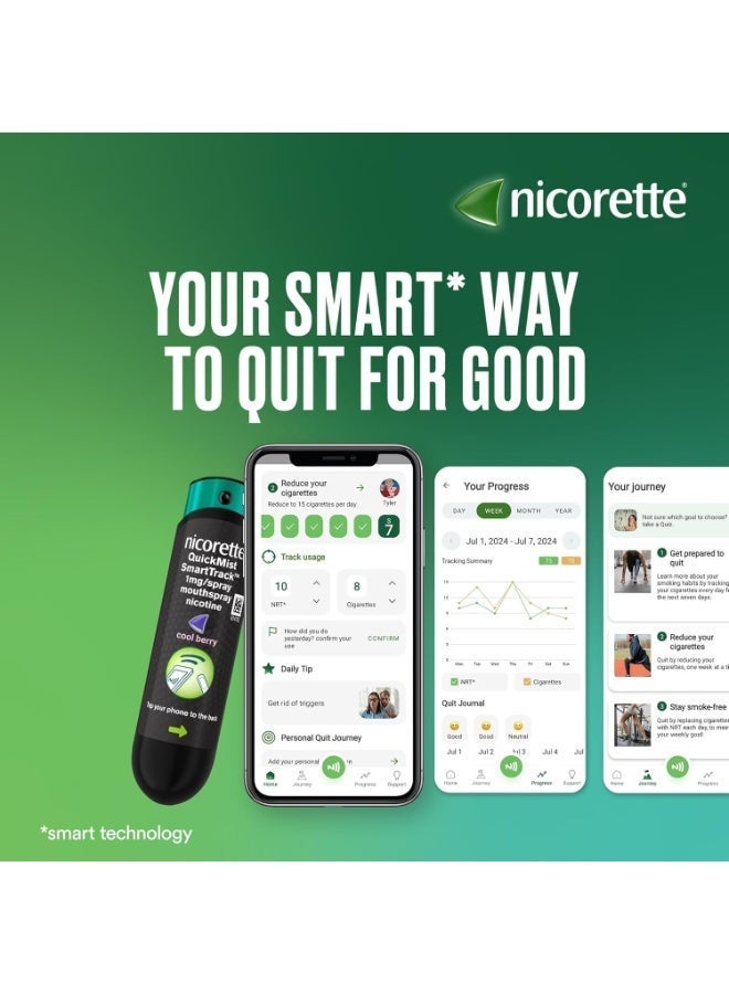 Nicorette Quickmist SmartTrack Mouthspray, Cool Berry (2 x 150 sprays) - Image 2