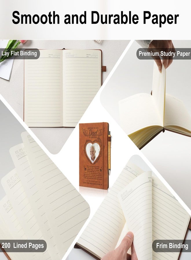EliteSign Letters to My Husband in Heaven:3 Pcs Memorial Gifts for Loss of Husband A5 Grief Journal 200 Pages Travel Diary with Heart Photo Window in Cover Remembrance Pocket Hug PU Leather Keychain & Pen - Image 5