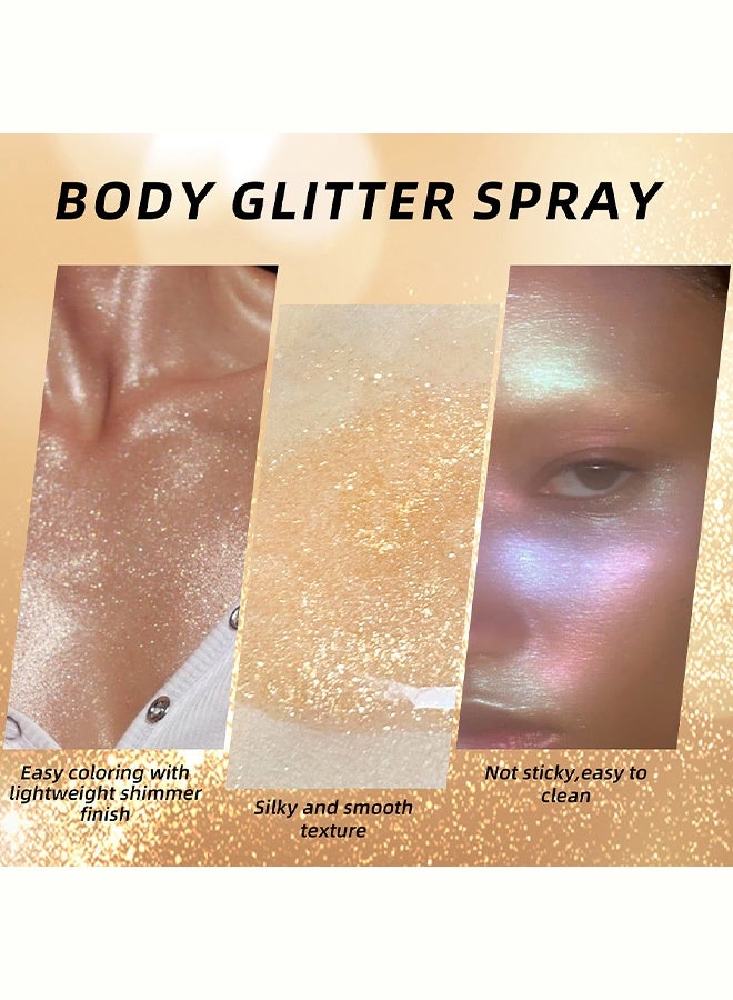 Febble Highlight Shimmer Spray for Face and Body, Diamond Luster Glitter Mist, Long-Lasting Transfer-Resistant, Create Radiant Glow for All Occasions #04 - Image 4