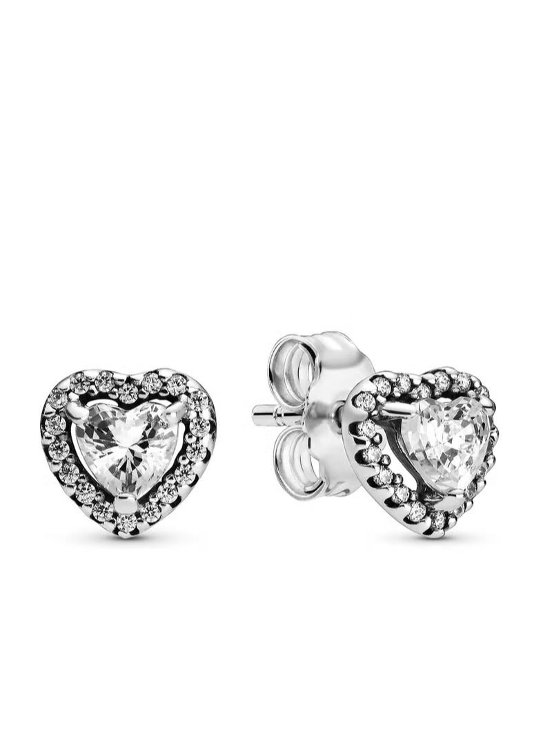 تشوميل أقراط أذن من الفضة الإسترلينية بتصميم قلب متدرج للنساء - Image 1