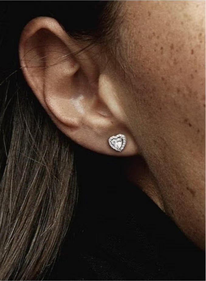 تشوميل أقراط أذن من الفضة الإسترلينية بتصميم قلب متدرج للنساء - Image 2