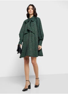 YAS Puff Sleeve Bow Detail Dress  - Image 1