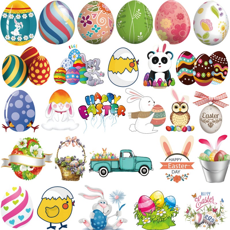 UDTAATO 300 PCS Easter Stickers, Easter Egg Bunny Individual Stickers for Kids Teens Adults, Cute Aesthetic Vinyl Easter Stickers for Cards Laptop Water Bottle Envelopes - Image 2