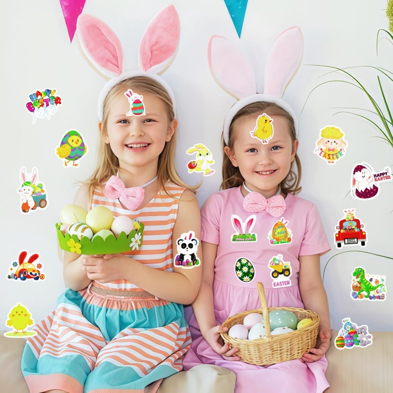 UDTAATO 300 PCS Easter Stickers, Easter Egg Bunny Individual Stickers for Kids Teens Adults, Cute Aesthetic Vinyl Easter Stickers for Cards Laptop Water Bottle Envelopes - Image 5