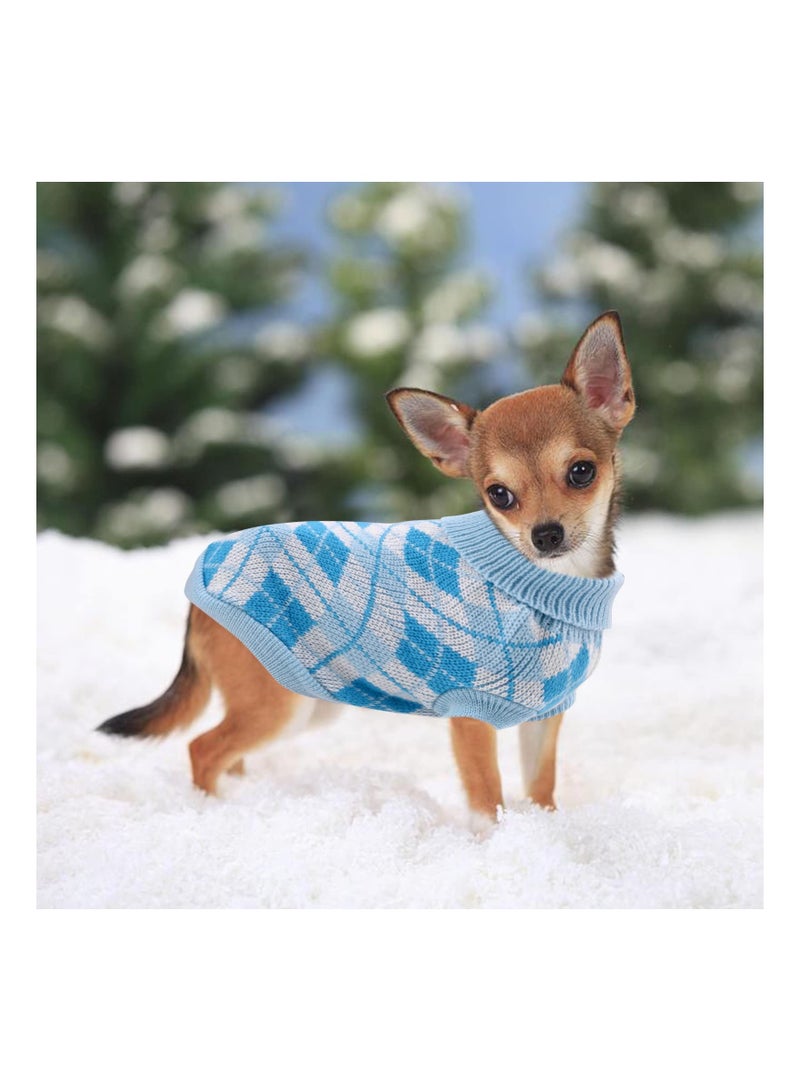 Excefore سترة كلب محبوكة، ملابس شتوية دافئة للجرو، زي حيوانات أليفة بنمط حياكة، سهلة الارتداء والخلع، ملابس شتوية مريحة للكلاب - Image 5