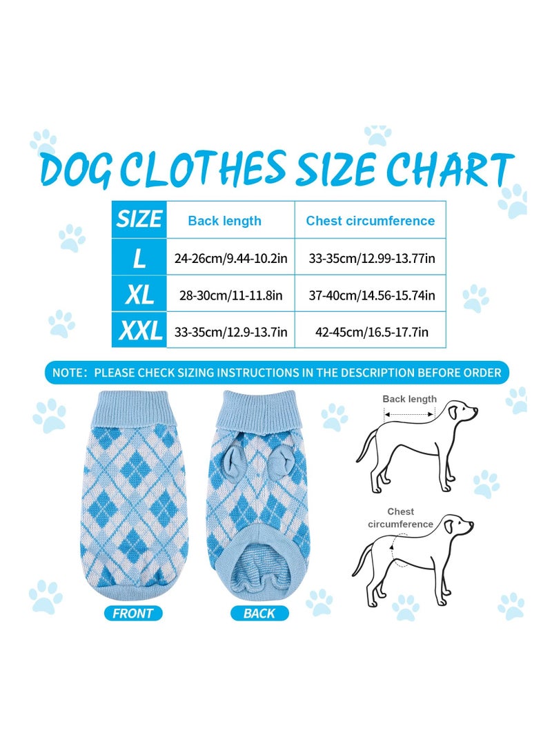 Excefore سترة كلب محبوكة، ملابس شتوية دافئة للجرو، زي حيوانات أليفة بنمط حياكة، سهلة الارتداء والخلع، ملابس شتوية مريحة للكلاب - Image 2