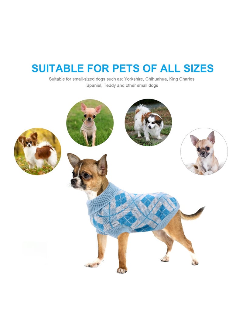 Excefore سترة كلب محبوكة، ملابس شتوية دافئة للجرو، زي حيوانات أليفة بنمط حياكة، سهلة الارتداء والخلع، ملابس شتوية مريحة للكلاب - Image 3