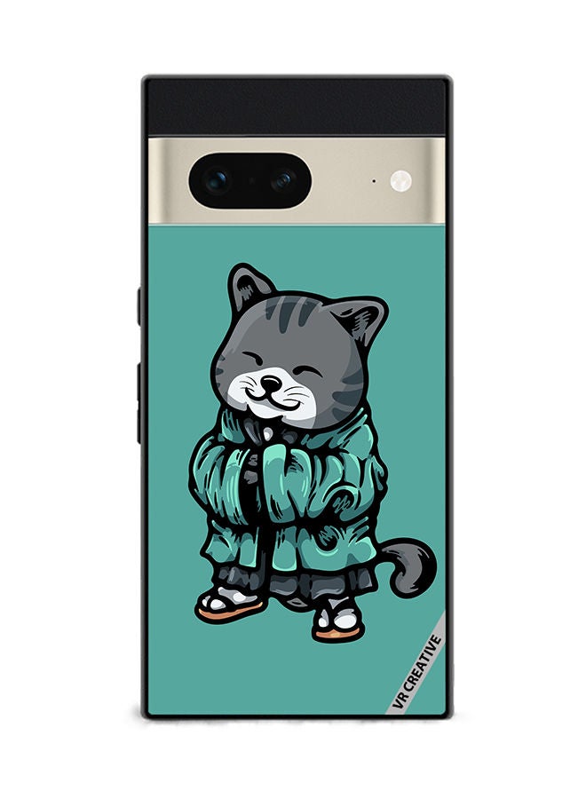 VR CREATIVE Protective Case Cover For Google Pixel 7 Kimano Cat Design Multicolour - Image 1