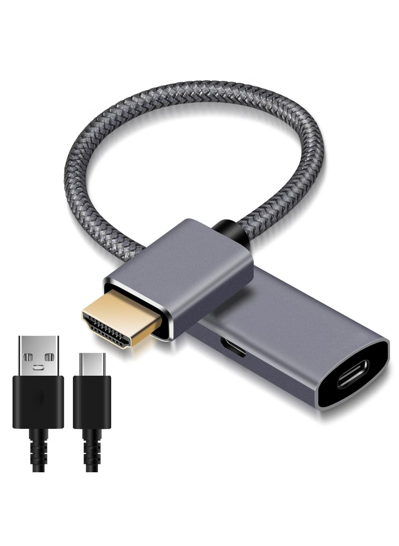 Elebase HDMI Male to USB-C Female Cable Adapter with USB C Power Cable,Uni-Directional HDMI (source) to Type C 3.1 (display) Converter,4K 60Hz Thunderbolt 3 Adapter for MacBook Pro,Microsoft Surface,Xreal Air  - Image 1