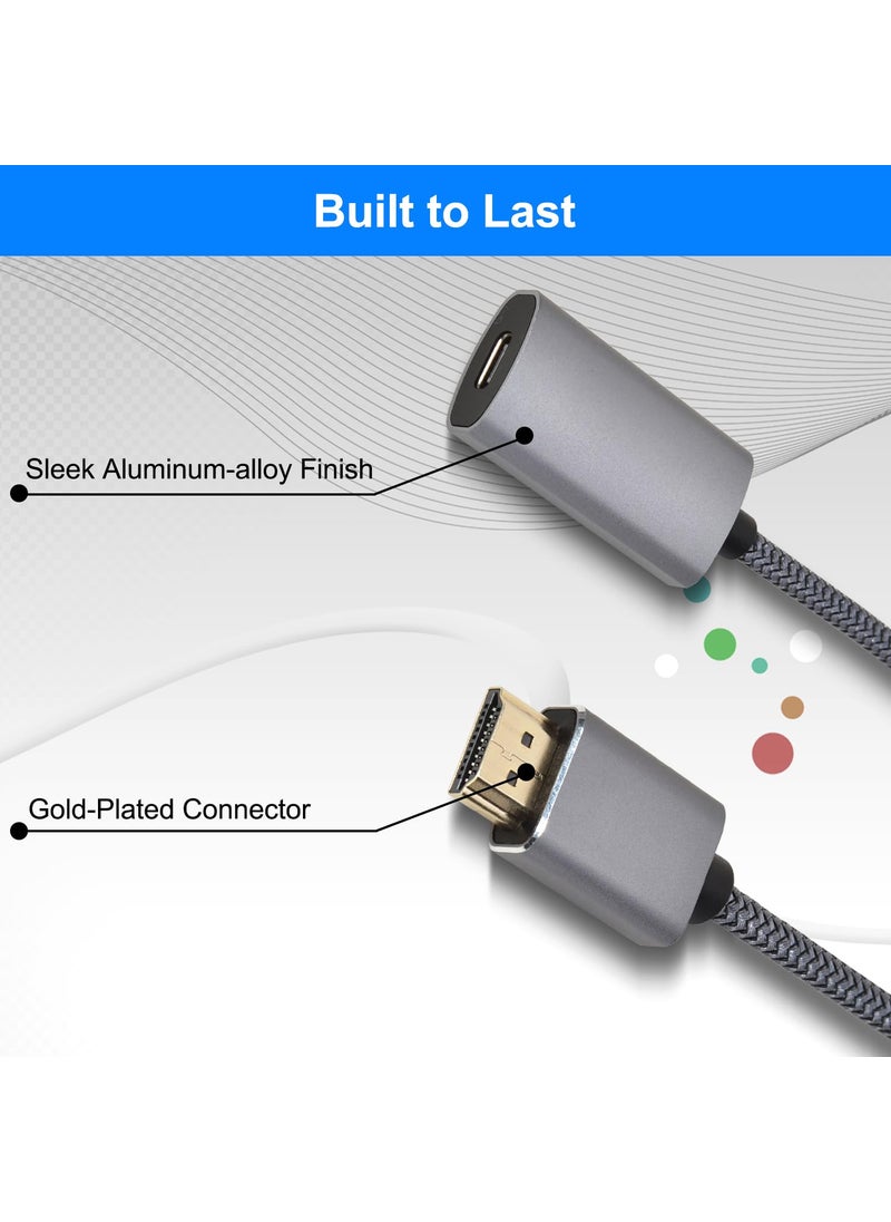 Elebase HDMI Male to USB-C Female Cable Adapter with USB C Power Cable,Uni-Directional HDMI (source) to Type C 3.1 (display) Converter,4K 60Hz Thunderbolt 3 Adapter for MacBook Pro,Microsoft Surface,Xreal Air  - Image 4