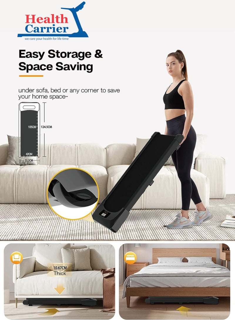 Health Carrier HC-T507 Slim Portable Running Pad Treadmill - LED Display With Wireless Remote Control, 100kg weight capacity-Under Desk Running Walking Machine Treadmill - Image 5