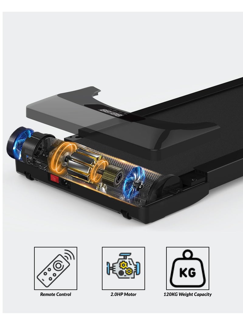 HC-T507 Slim Portable Running Pad Treadmill - LED Display With Wireless Remote Control, 120kg weight capacity-Under Desk Running Walking Machine Treadmill - pzsku/Z283046389DB77EA3C2CCZ/45/_/1734364000/feb148a4-ec27-441a-99aa-856bbb5a3954