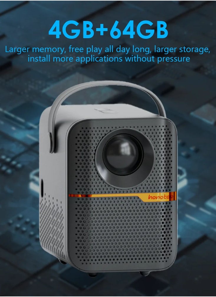 Projector Android 10 Smart Portable with WiFi and Bluetooth Outdoor 10000 Lumens Brightness 4GB RAM 64GB ROM 1080P and 4K video