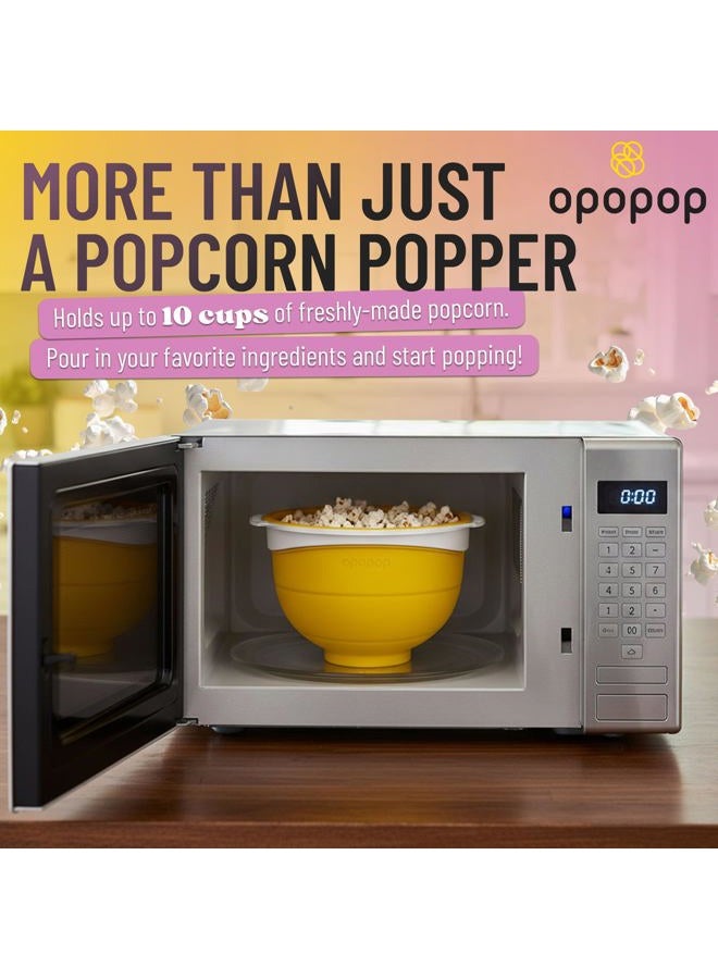 OPOPOP أوبوبوب صانع الفشار السيليكوني - صانع الفشار في الميكروويف وعاء قابل للطي، خالي من BPA وآمن في غسالة الصحون - Image 3