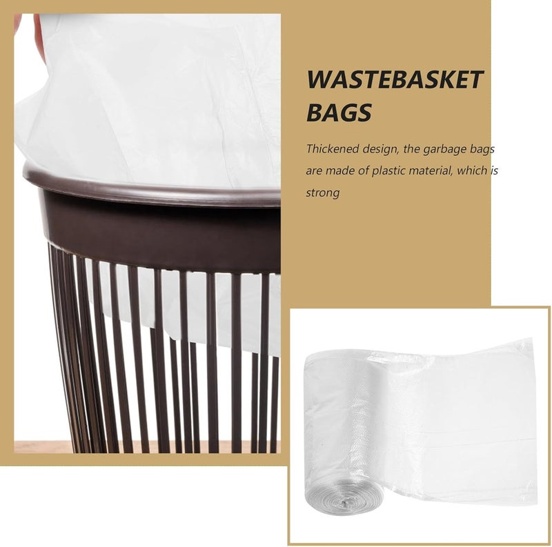 Thickened White Trash Bags 45x50cm, Unscented Bathroom Wastebasket Garbage Bags, 150pcs (5 Rolls of 30), Small Heavy Duty Trash Liners for Home and Office Use - Image 3