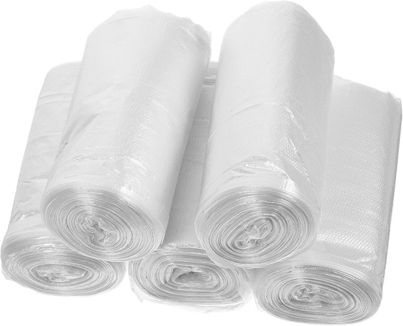 Thickened White Trash Bags 45x50cm, Unscented Bathroom Wastebasket Garbage Bags, 150pcs (5 Rolls of 30), Small Heavy Duty Trash Liners for Home and Office Use - Image 1