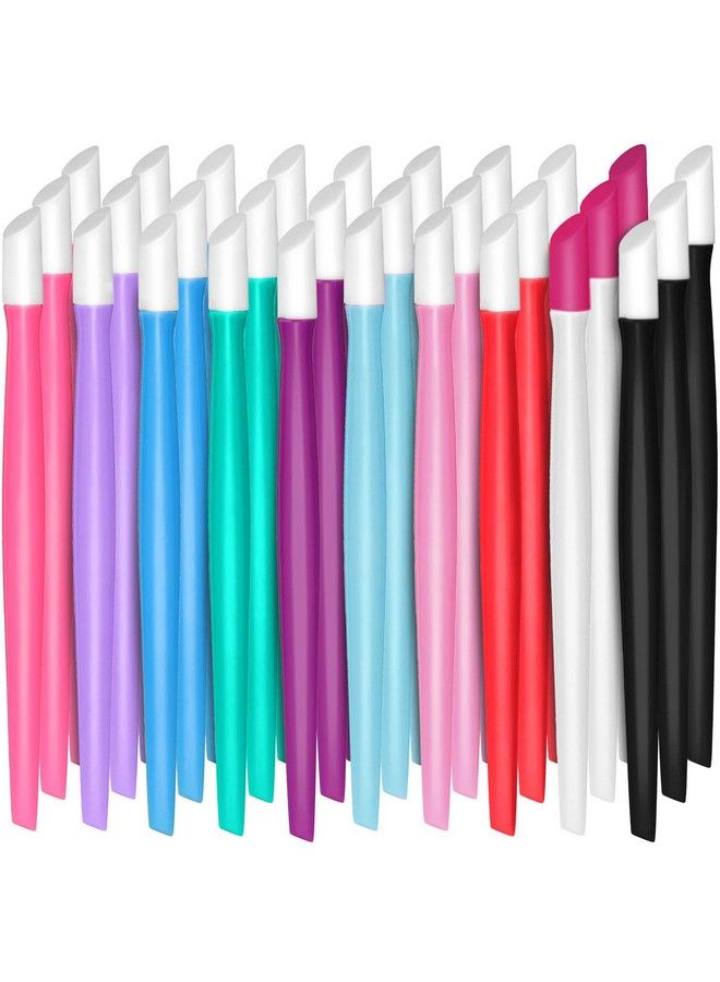 BBTO 30 قطعة من أداة دفع الجلد حول الأظافر بمقبض بلاستيكي وبدلاء مطاطية لتنظيف الأظافر أداة فناجين ملونة للرجال والنساء عيد الميلاد عيد الحب - Image 2