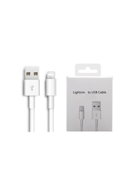USB To Lightning Data Sync And Charging Cable For Apple iPhone White/Silver
