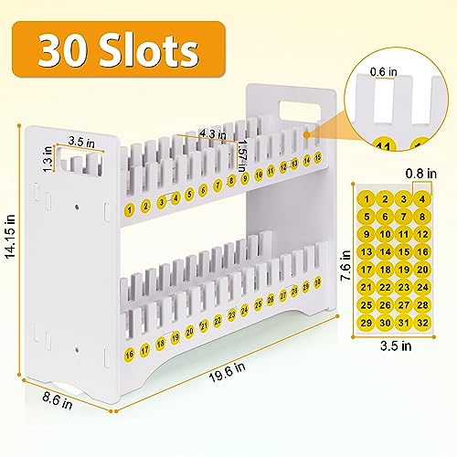 Ozzptuu Cell Phone Holder Classroom Cell Phone Storage 2-Tier Multiple Cell Phone Stand Rack with 1-30 Number Stickers PVC Board Mobile Phone Holder Desktop Organizer for Classroom Office (30 Slots) - Image 2
