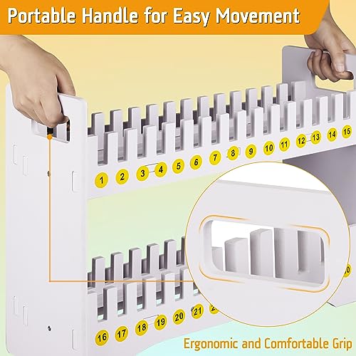 Ozzptuu Cell Phone Holder Classroom Cell Phone Storage 2-Tier Multiple Cell Phone Stand Rack with 1-30 Number Stickers PVC Board Mobile Phone Holder Desktop Organizer for Classroom Office (30 Slots) - Image 5