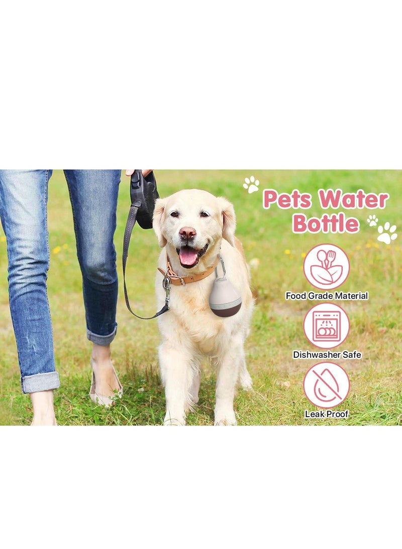 Portable dog water bottle with hanging buckle, suitable for dog outdoor activities, 200/400ml leak-proof dog food storage container, foldable silicone body and easy-to-clean design - Image 3