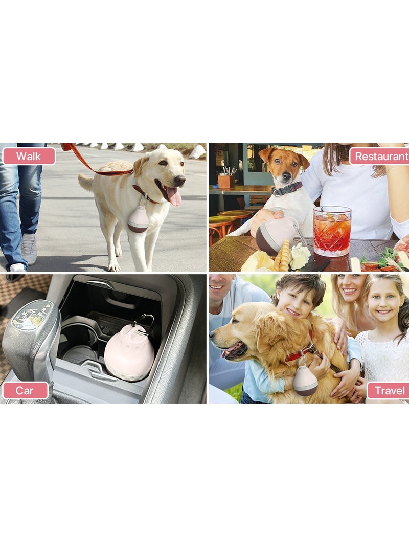 Portable dog water bottle with hanging buckle, suitable for dog outdoor activities, 200/400ml leak-proof dog food storage container, foldable silicone body and easy-to-clean design - Image 4