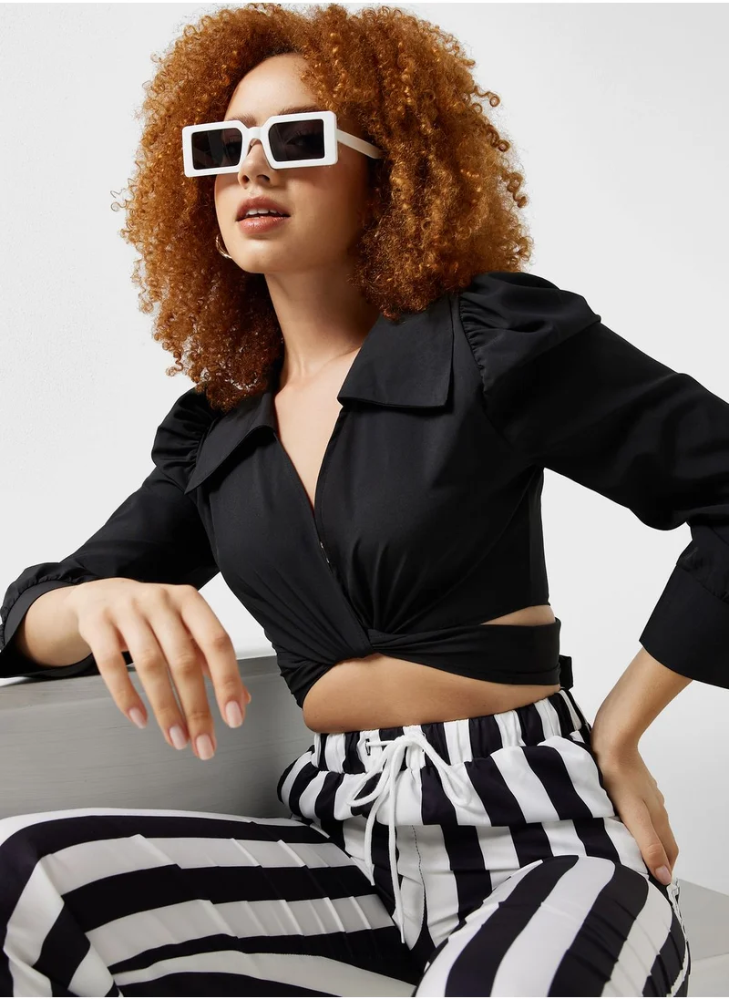 Ginger Cropped Cutout Detail Jacket