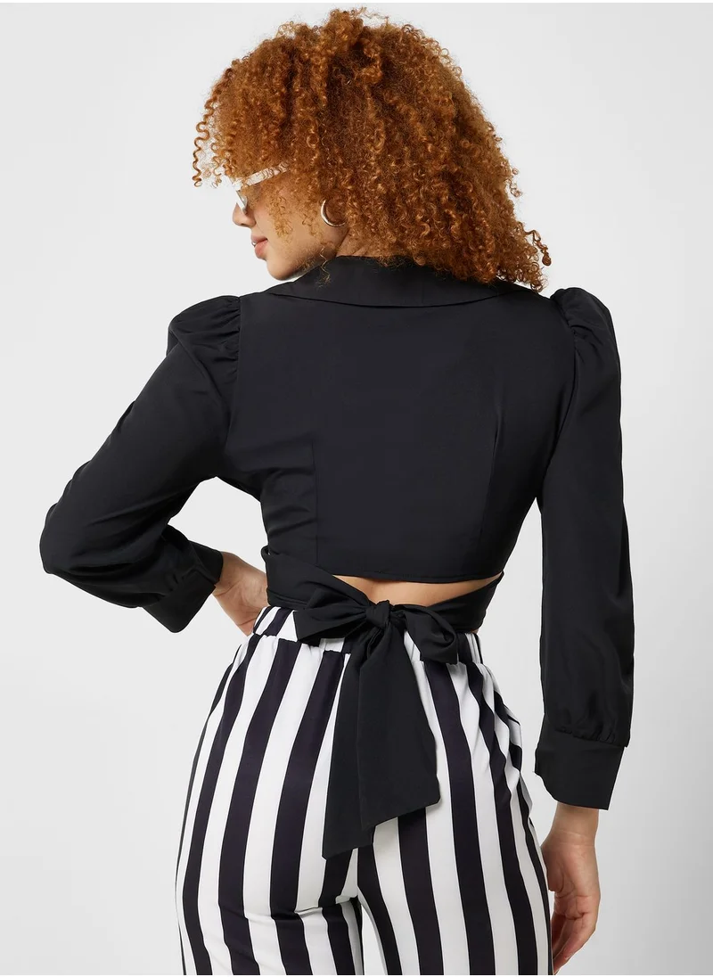 Ginger Cropped Cutout Detail Jacket