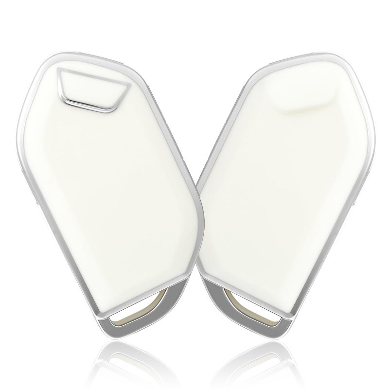 غطاء مفتاح OFFCURVE لسيارة كيا غطاء حامل مفتاح خاص لسيارة كيا تيلورايد وسورينتو 2023 2024 ملحقات مفتاح ذكي أبيض