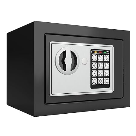 KN Enterprise Extra Large Heavy Duty Home Safe Fireproof Waterproof AntiTheft Digital Home Security Safe Box With Fireproof Document Bag Steel Black Combination with Key Lock - Image 1