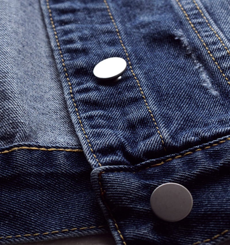 Ladyful Women's Casual Jean Jacket Distressed Ripped Denim Jacket Coat with Pockets - Image 5