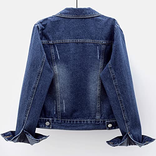 Ladyful Women's Casual Jean Jacket Distressed Ripped Denim Jacket Coat with Pockets - Image 2