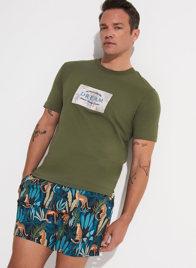 جون Patterned Swim Shorts