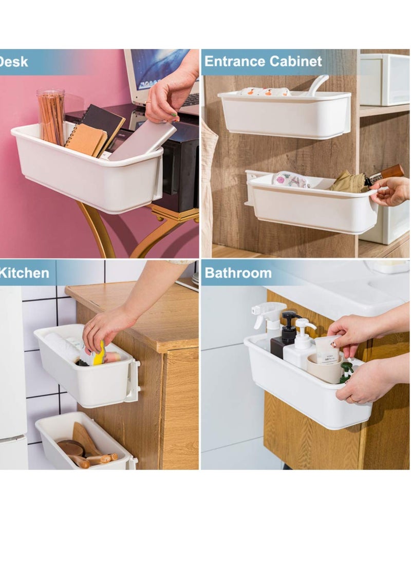SYOSI - 2 Pcs Under Sink Storage Kitchen Organiser, Pull-Out Organization with Track for Pantry, Slide Out Storage Baskets, Plastic Under The Sink Organiser, Multi-Purpose Cupboard Organiser - Image 1