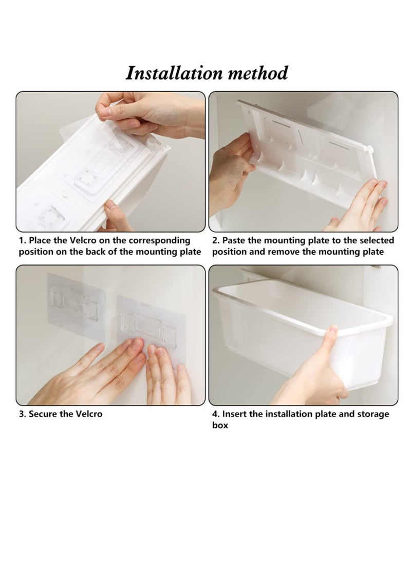 SYOSI - 2 Pcs Under Sink Storage Kitchen Organiser, Pull-Out Organization with Track for Pantry, Slide Out Storage Baskets, Plastic Under The Sink Organiser, Multi-Purpose Cupboard Organiser - Image 1