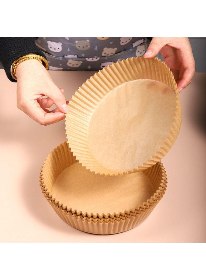 100 Pcs Air Fryer Disposable Paper Liner Non-Stick Cooking Paper for Air Fryer Food Grade Parchment for Baking Roasting Microwave 16cm - Image 1