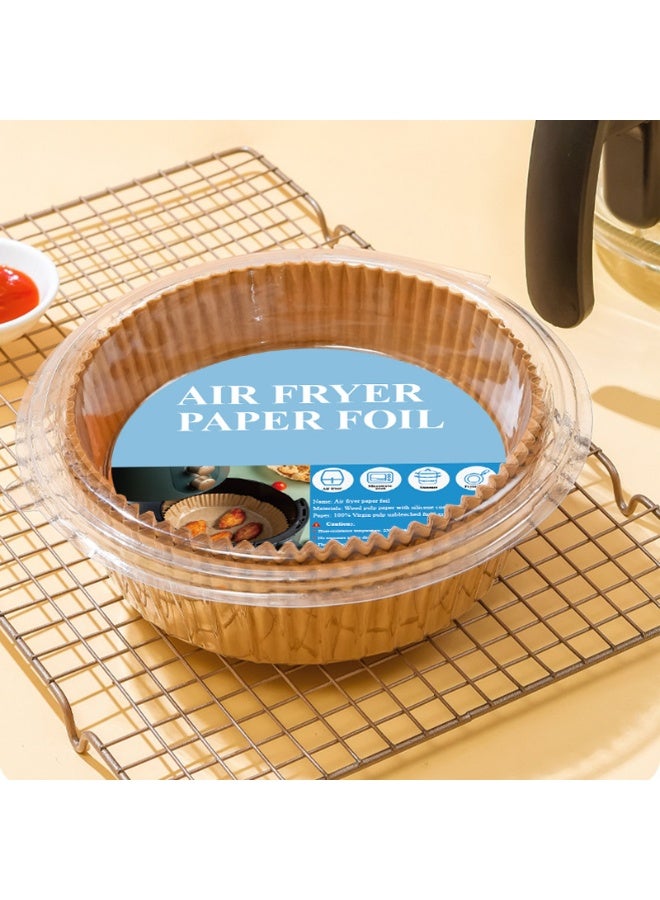100 Pcs Air Fryer Disposable Paper Liner Non-Stick Cooking Paper for Air Fryer Food Grade Parchment for Baking Roasting Microwave 16cm - Image 2