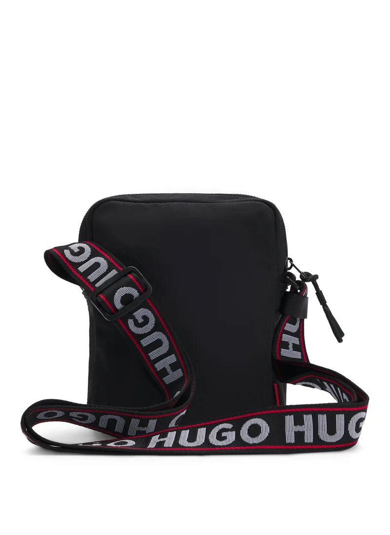هوجو Logo-print reporter bag with branded strap