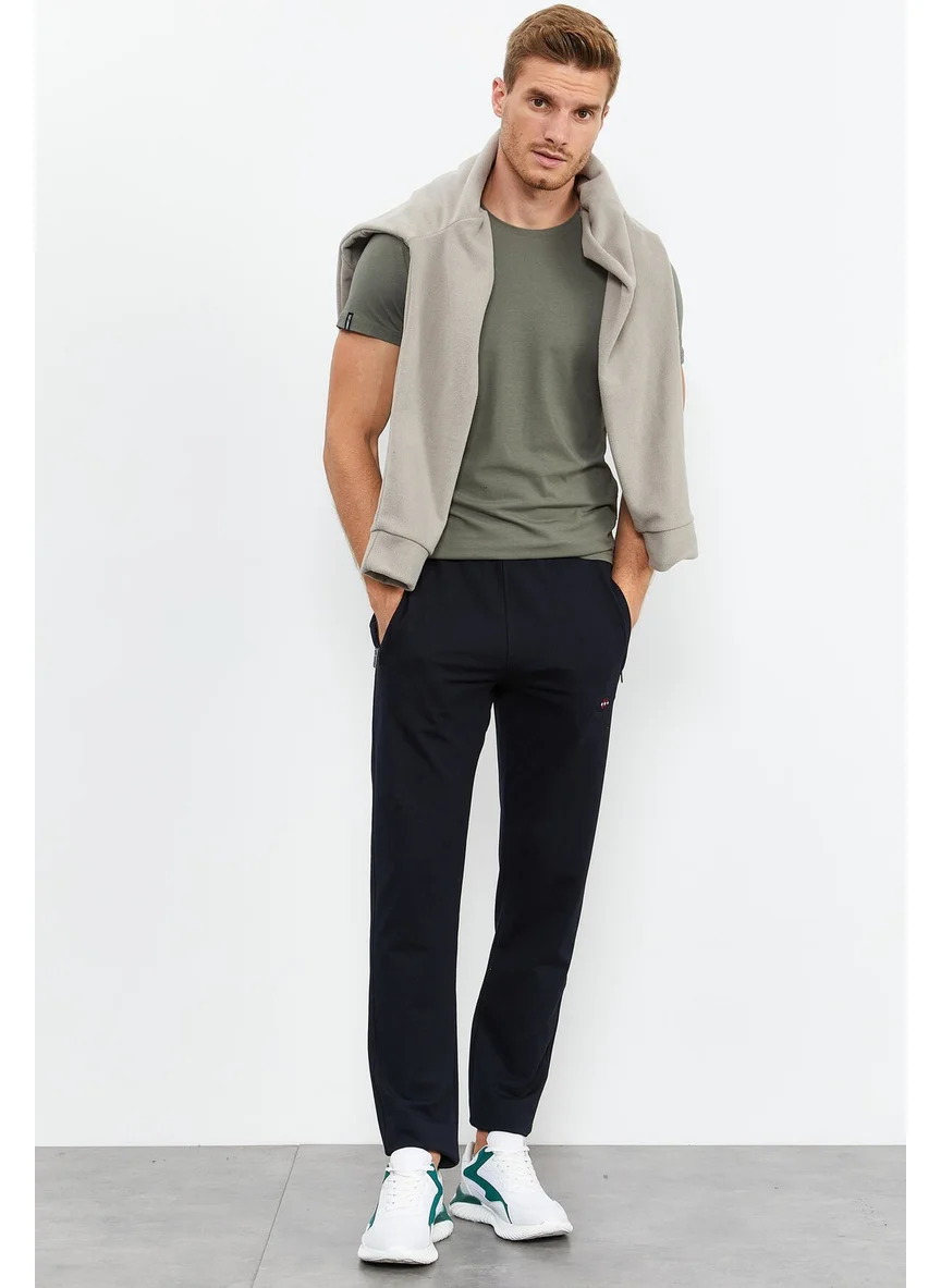 تومي لايف Navy Blue Men's Zipper Pocket Slim Fit Classic Leg Tracksuit Bottom-84669