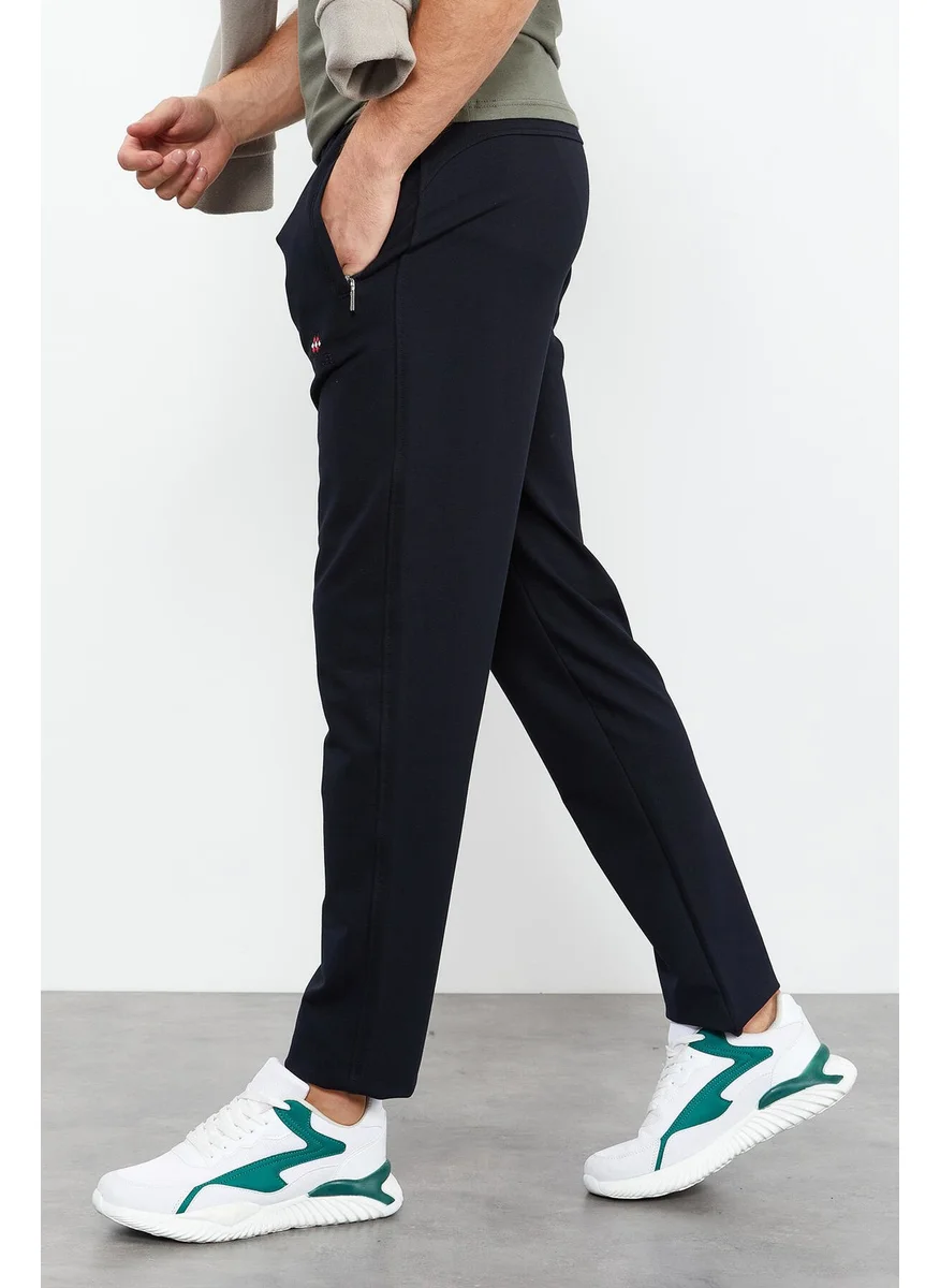 تومي لايف Navy Blue Men's Zipper Pocket Slim Fit Classic Leg Tracksuit Bottom-84669
