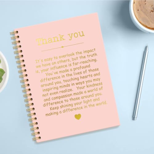 QYUVK Thank You Pink Gold Hardcover 160 Pages Spiral Notebooks, Funny Thank You Gifts for Women Men Coworkers Leader Mentor, Appreciation Gifts for Employees, Thanksgiving Gifts for Colleagues Leaders - Image 4