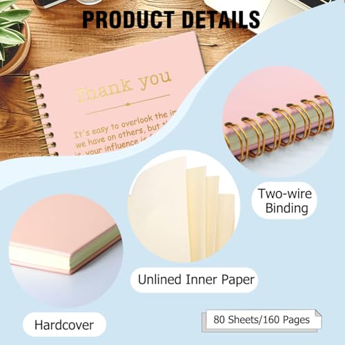 QYUVK Thank You Pink Gold Hardcover 160 Pages Spiral Notebooks, Funny Thank You Gifts for Women Men Coworkers Leader Mentor, Appreciation Gifts for Employees, Thanksgiving Gifts for Colleagues Leaders - Image 3