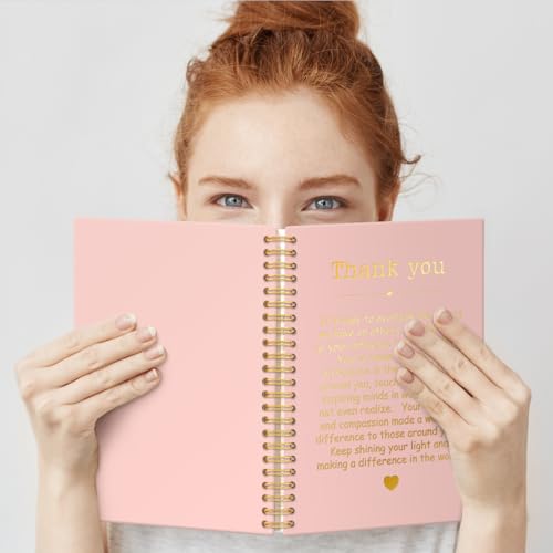 QYUVK Thank You Pink Gold Hardcover 160 Pages Spiral Notebooks, Funny Thank You Gifts for Women Men Coworkers Leader Mentor, Appreciation Gifts for Employees, Thanksgiving Gifts for Colleagues Leaders - Image 5